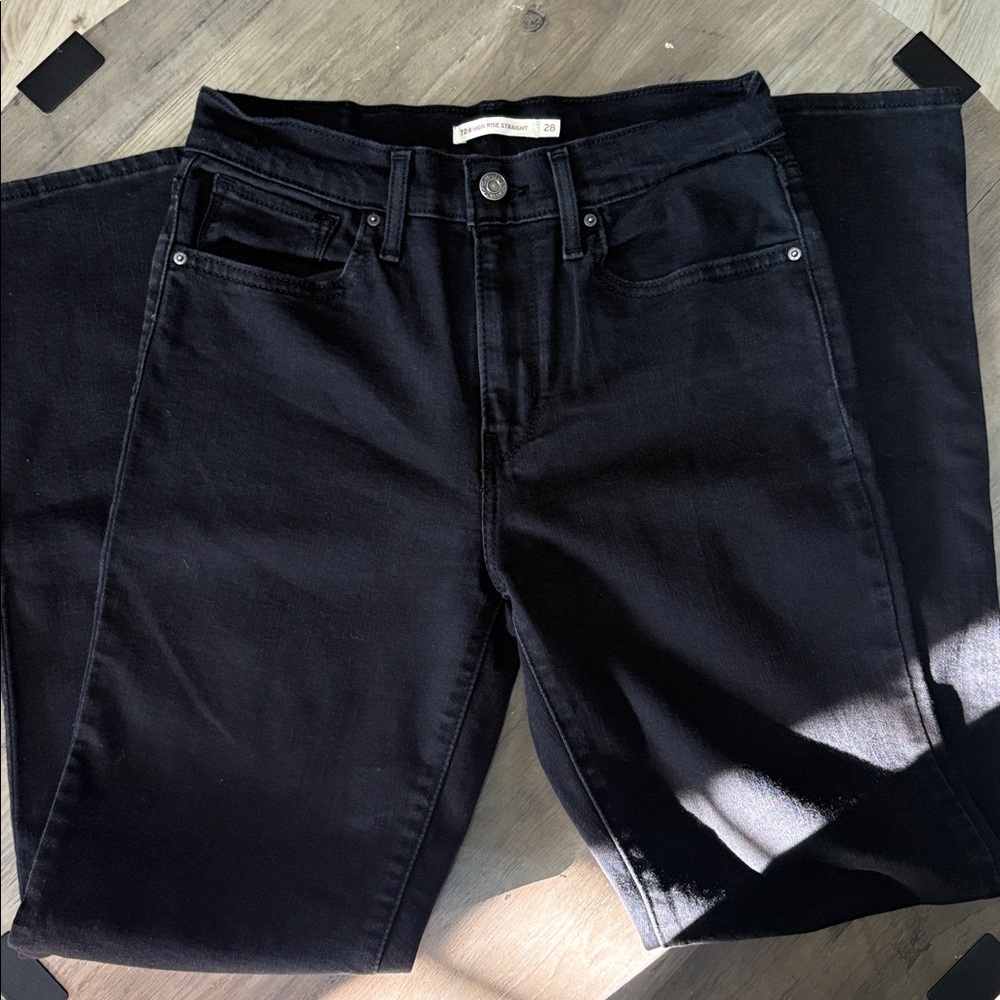 Levi’s high rise straight Classic Black Women's Jeans - Picture 3 of 6